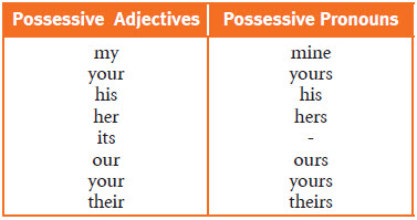 Possessive adjectives and Possessive Pronouns - Traveller1