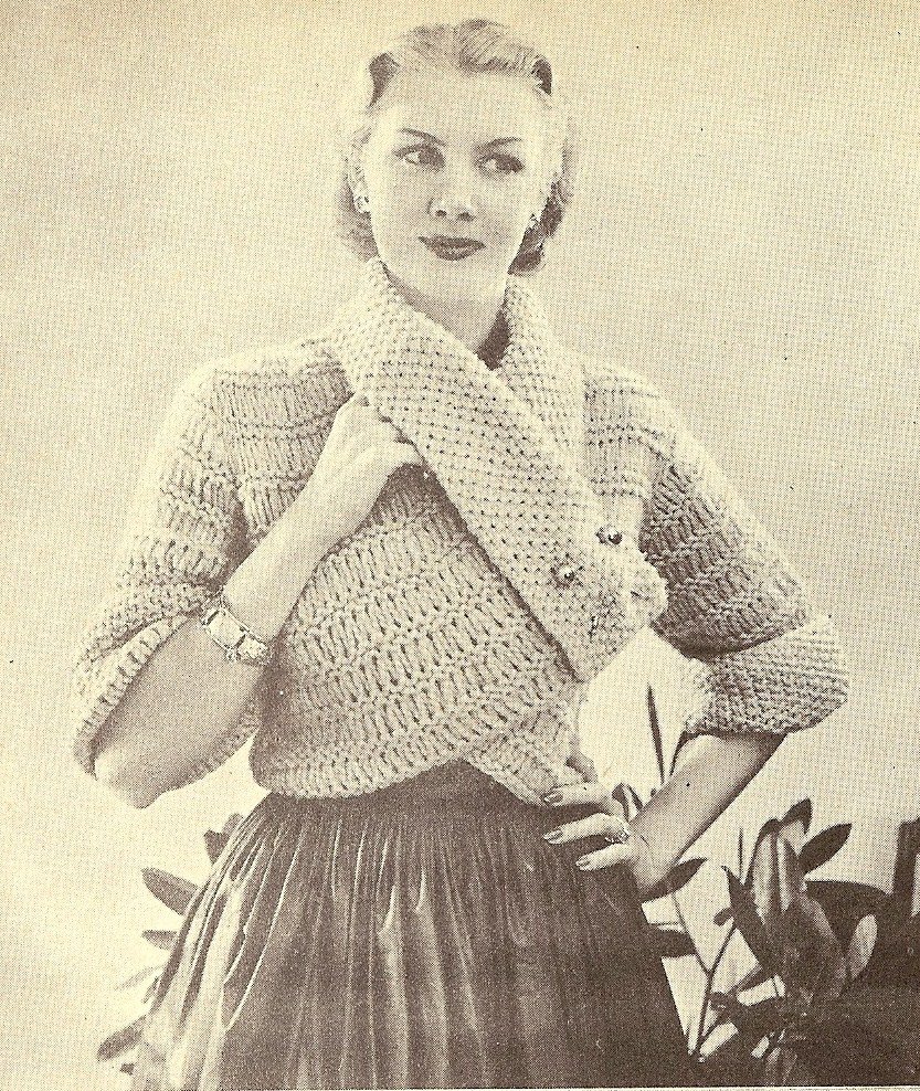 The Vintage Pattern Files: 1950's Knitting - A Coat in Novelty Wool