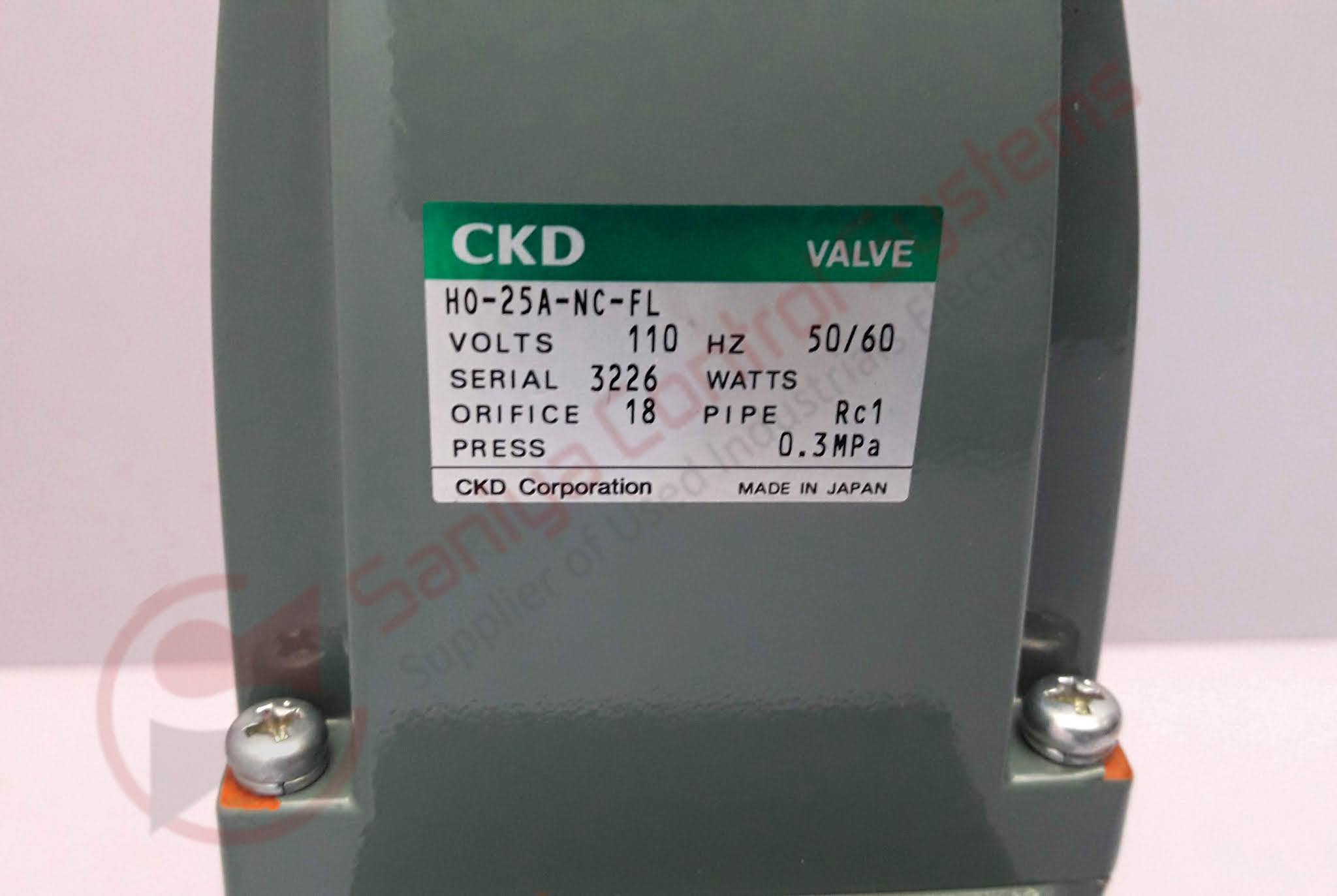 Saniya control systems CKD H025ANCFL SOLENOID VALVE