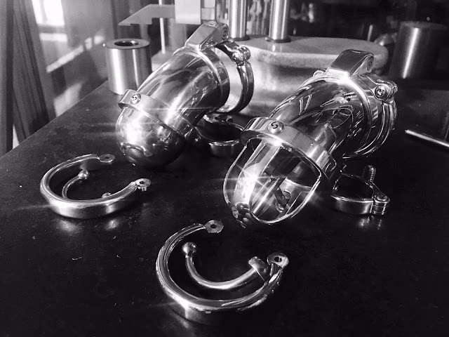 Matching metal chastity cages