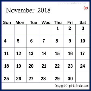 Free Printable Calendar November 2018
