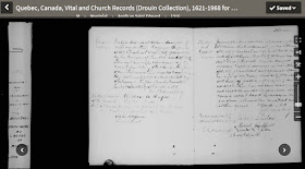 creen capture from the image presented by Ancestry for Saint Edward Anglican Church (Montréal, Quebec, Canada), Quebec, Canada, Vital and Church Records (Drouin Collection), 1621-1968, "1916 Parish Register,"  marriage of James Shirlow and Sarah Rappell, 22 Feb 1916; digital images, Ancestry.com Operations, Inc., Ancestry.com (www.ancestry.com : accessed 27 Jul 2019).