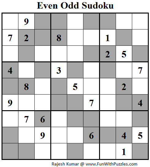 Even Odd Sudoku (Fun With Sudoku #97)