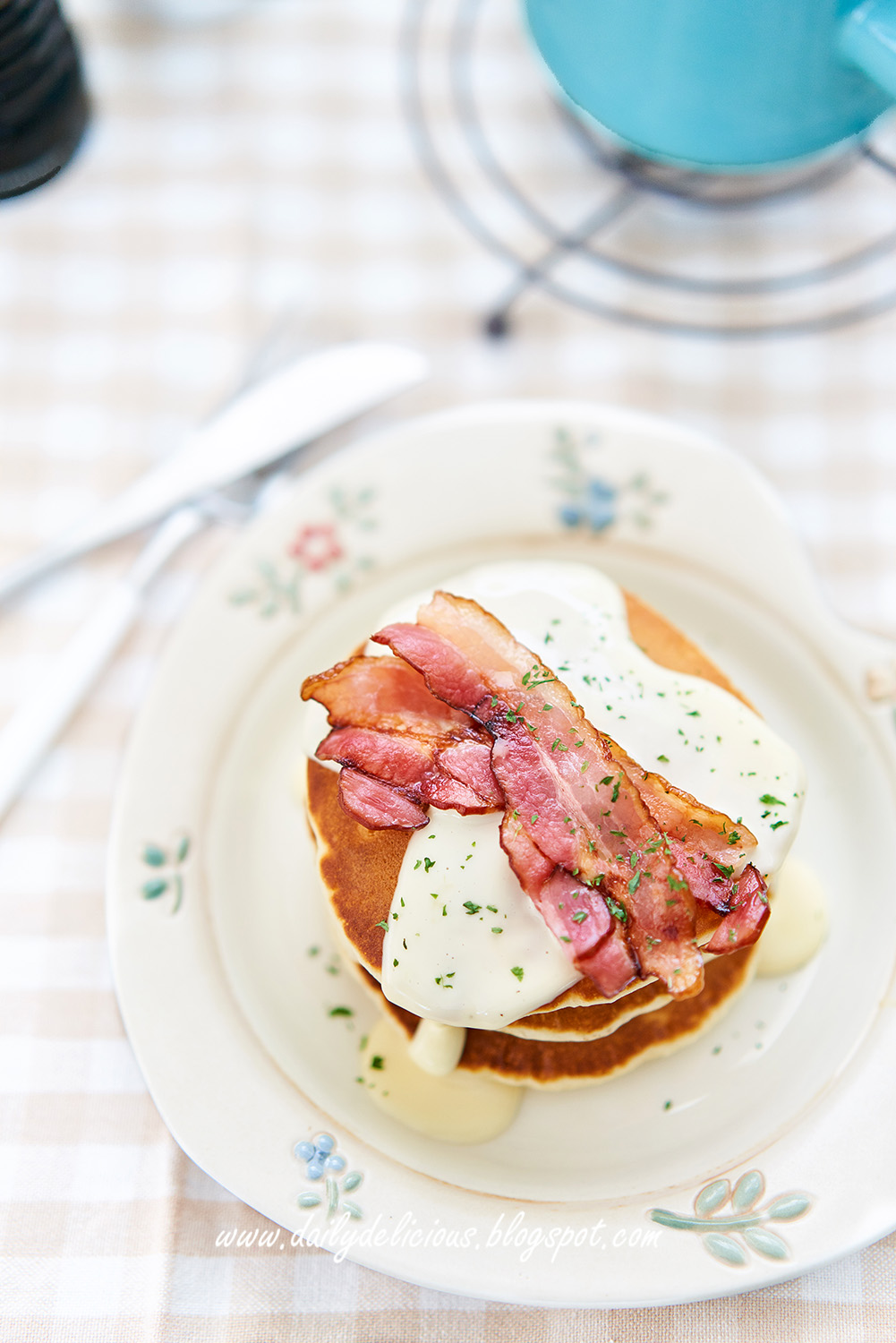 dailydelicious Corn pancake & Cheese sauce