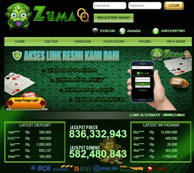 ZumaQQ.com Agen BandarQ Domino 99 Bandar Poker Online Terpercaya