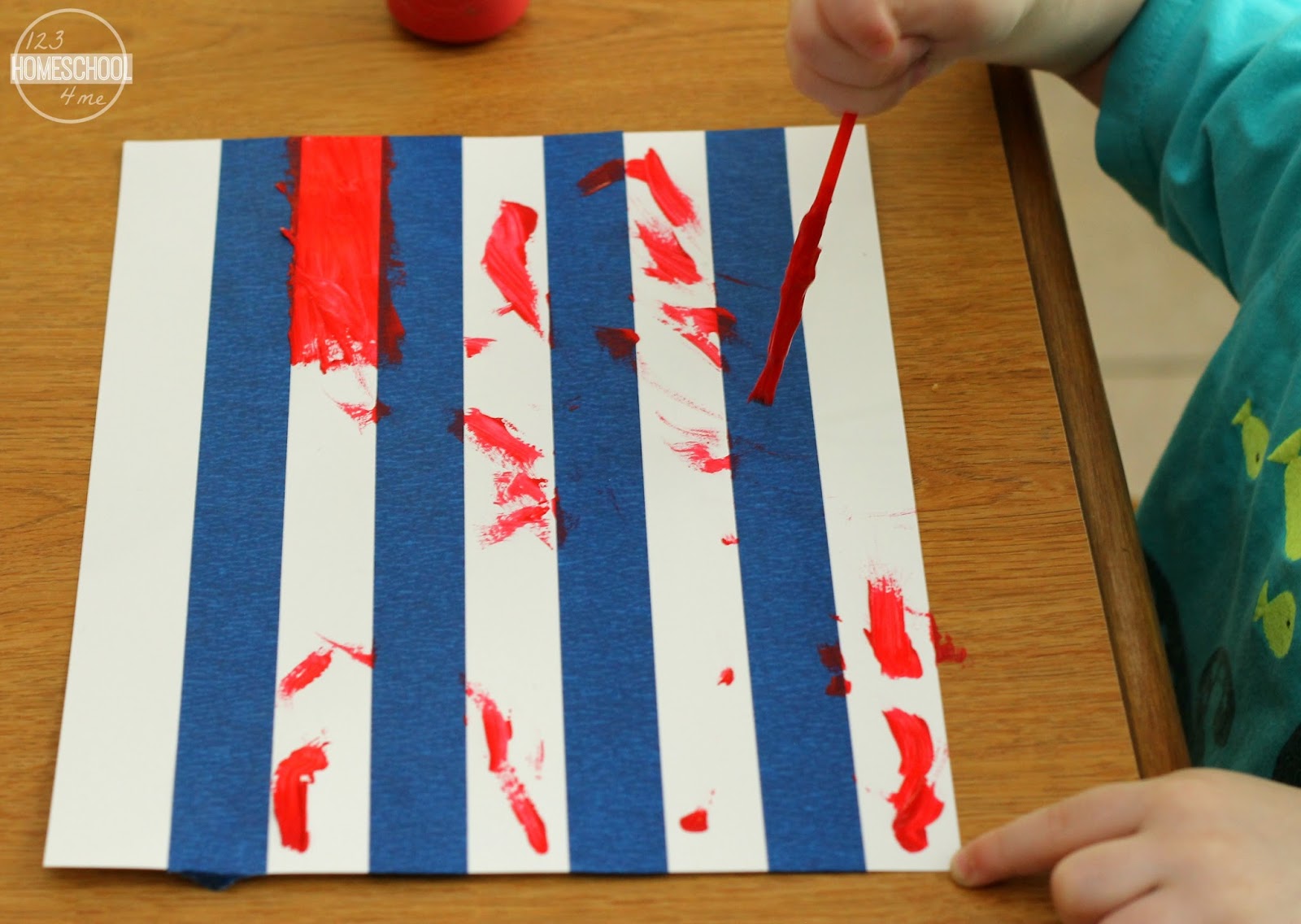 Painters Tape American Flag Craft