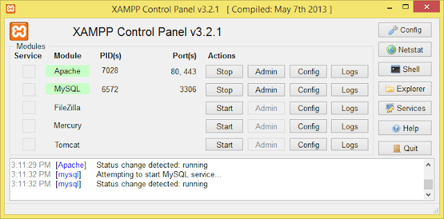 Xampp là gì? Cửa sổ Xampp Control Panel