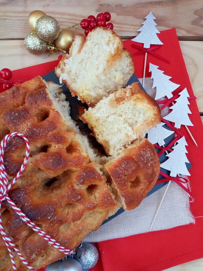 Brunsviger. Brioche danés navideño. Masas. Desayuno, merienda, horno, Cuca. Receta de Navidad