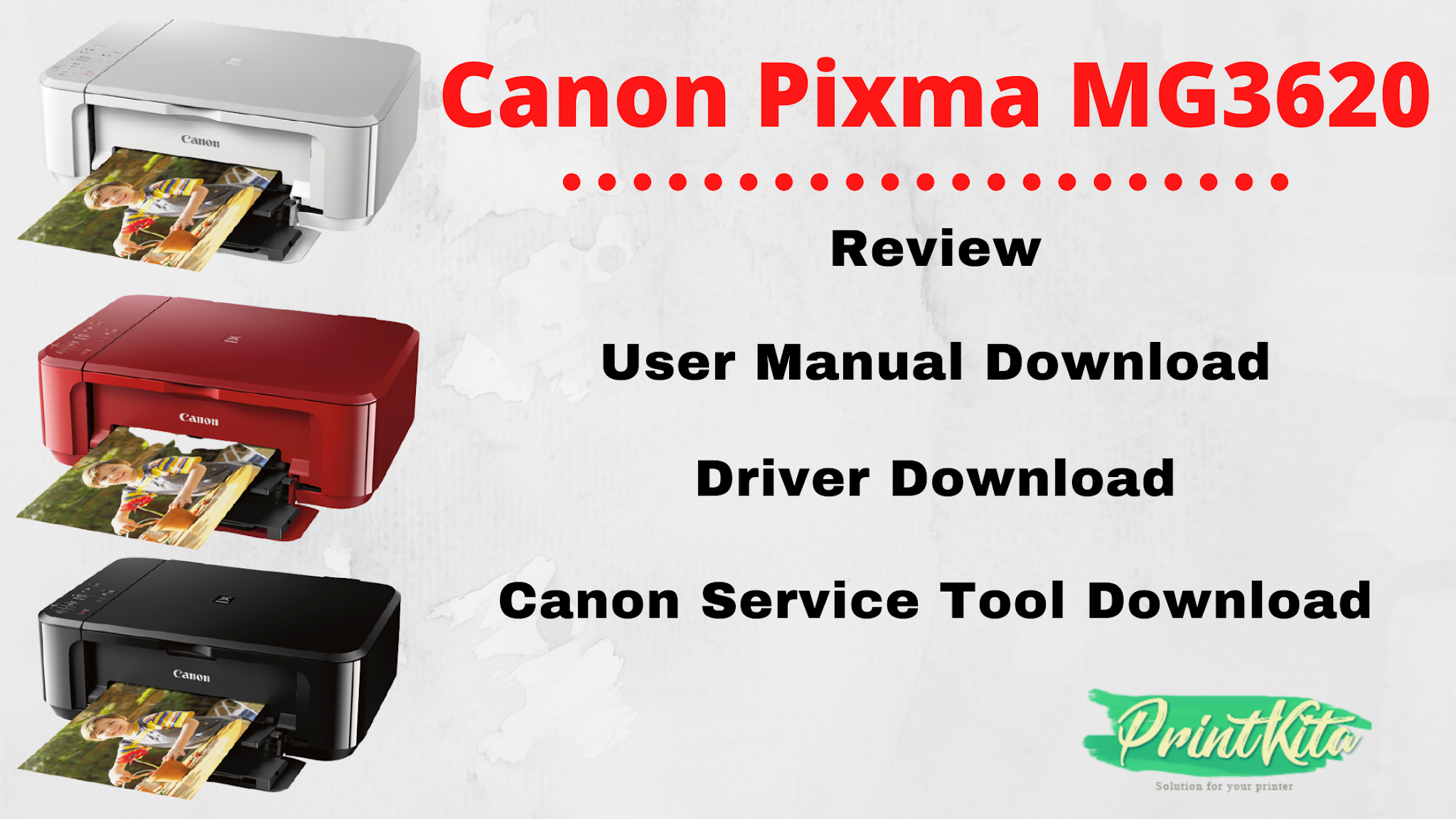 Canon Pixma MG3620 Repair Manual and Resetter Download