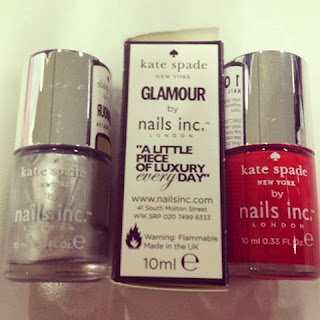 Red and Silver nails inc polish varnish by Kate spade - beauty offer