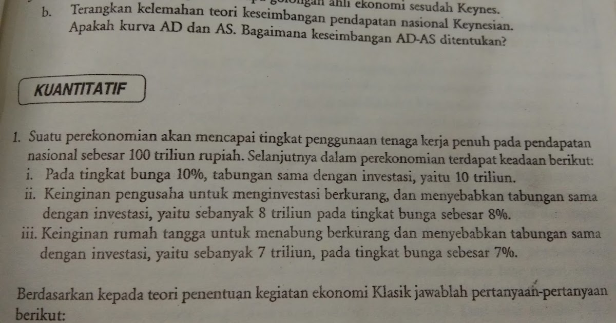 Kunci Jawaban Bab 3 Soal Kuantitatif No 1 Dan 2 Makroekonomi Sadono Sukirno Notes Arryakbar Com Kunci Jawaban Bab 3 Soal Kuantitatif No 1 Dan 2 Makroekonomi Sadono Sukirno Notes Arryakbar Com