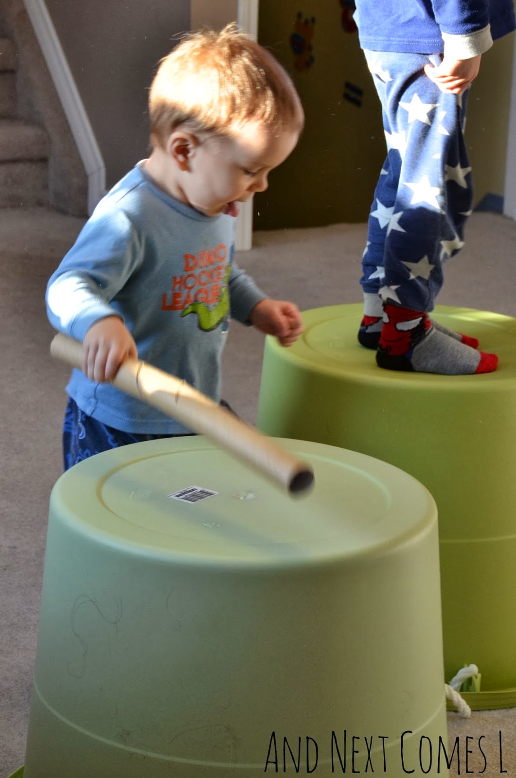 Bucket Drumming and Stomping {Music Activities for Kids} And Next Comes L