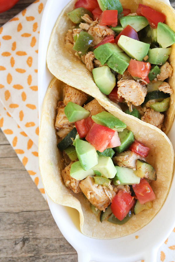 The Baker Upstairs chicken veggie tacos