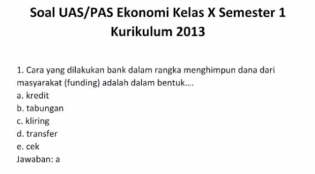 Get Contoh Soal Uaspas Ekonomi Kelas X 18 Gallery
