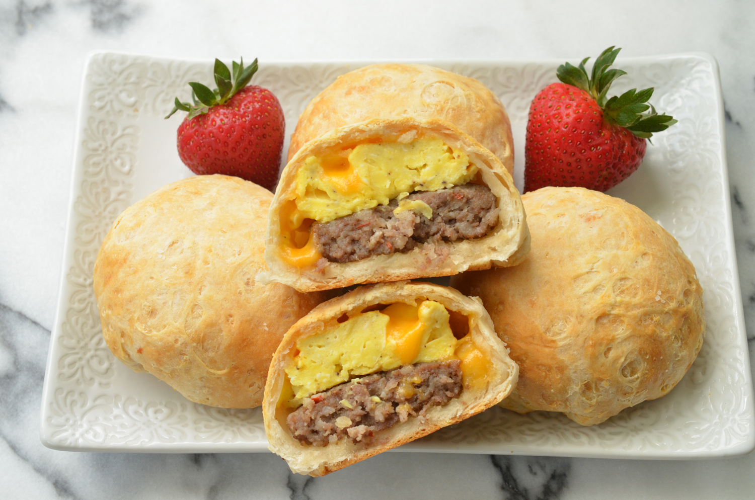 Recipes STUFFED BREAKFAST BISCUITS WITH SAUSAGE AND EGG