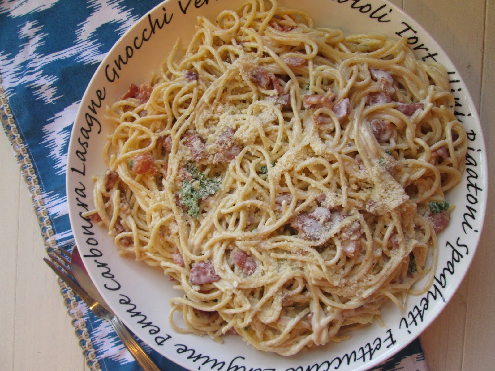 Stirring the Pot Spaghetti with Bacon, Egg, and Cheese