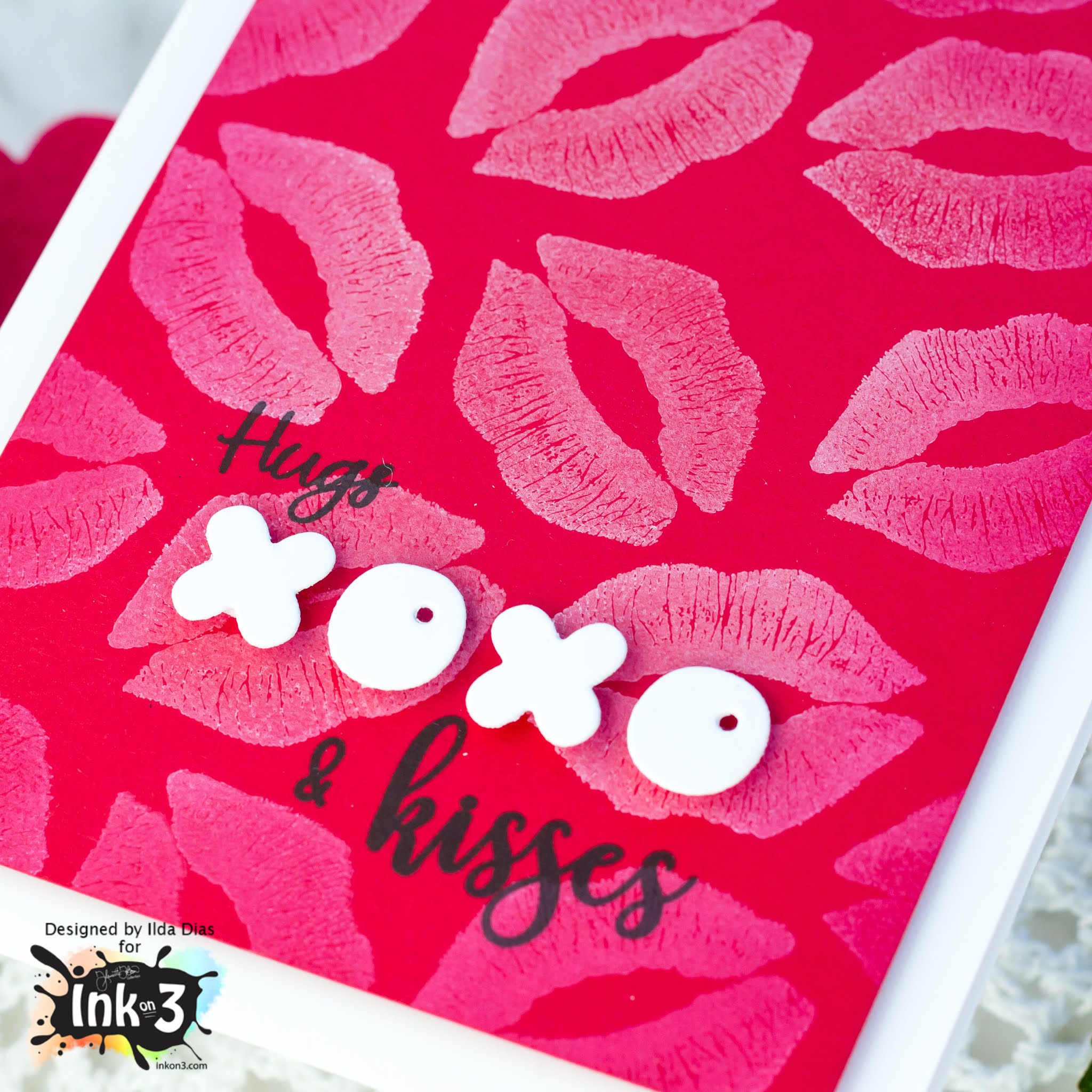 Inkon3 XOXO Monochromatic Valentine's Day Cards