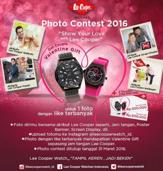 Kontes Foto Show Your Love Lee Cooper Berhadiah Jam Tangan Couple Kontes Foto Show Your Love Lee Cooper Berhadiah Jam Tangan Couple