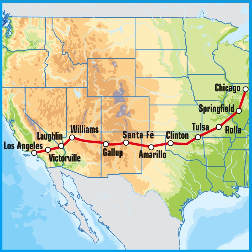 Rota 66 Diário de Bordo Mapa