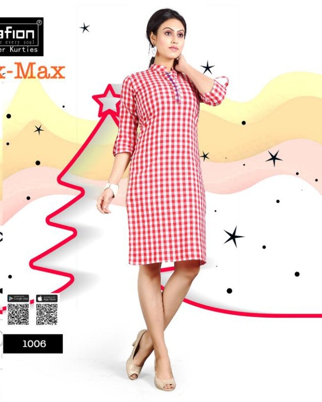 Grafion Chex-max Cotton printed casual kurtis Wholesaler