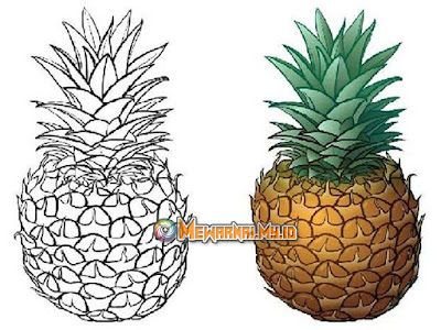 mewarnai buah nanas anak paud mewarnai buah nanas anak paud