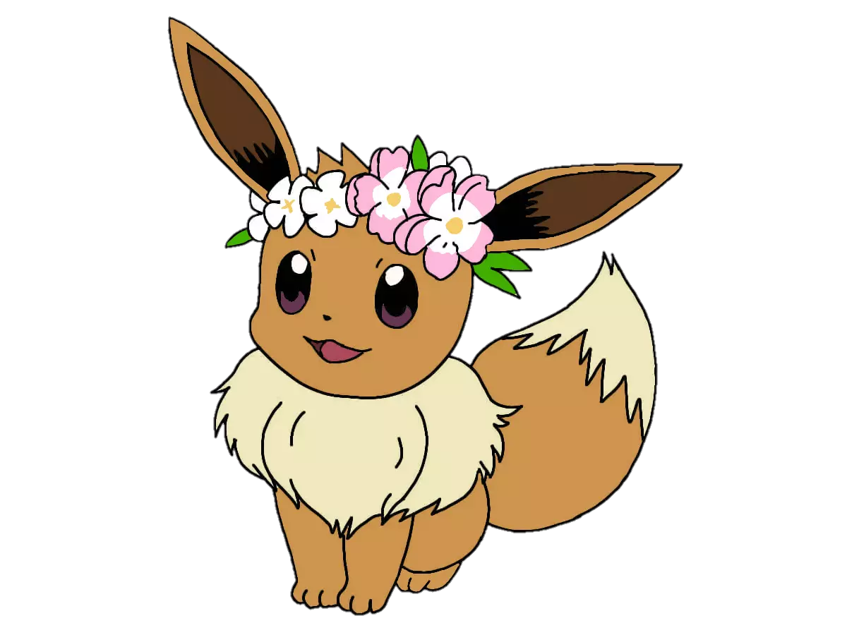 Flower crown eevee Pngmoon PNG images, Coloring Pages