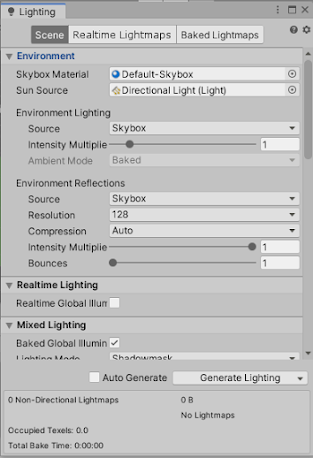Setting lighting to auto generate