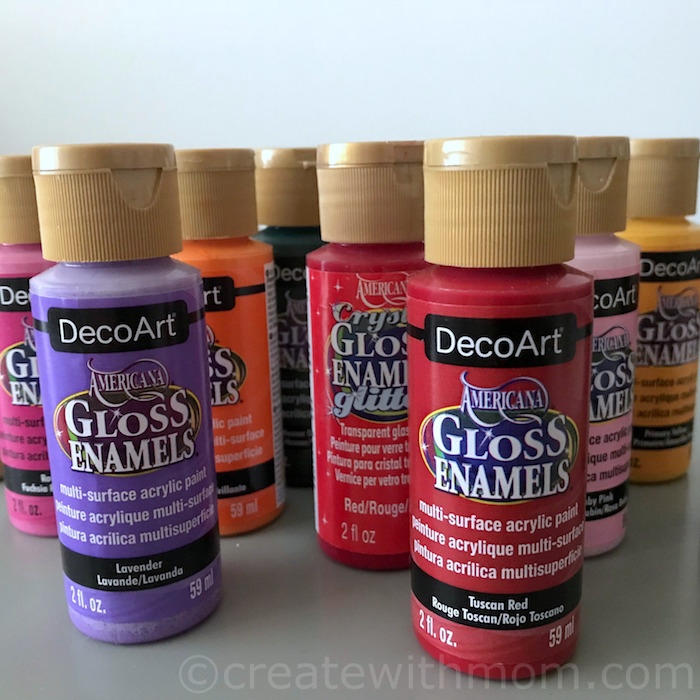 Create With Mom Painting on Glass with Americana Gloss Enamels