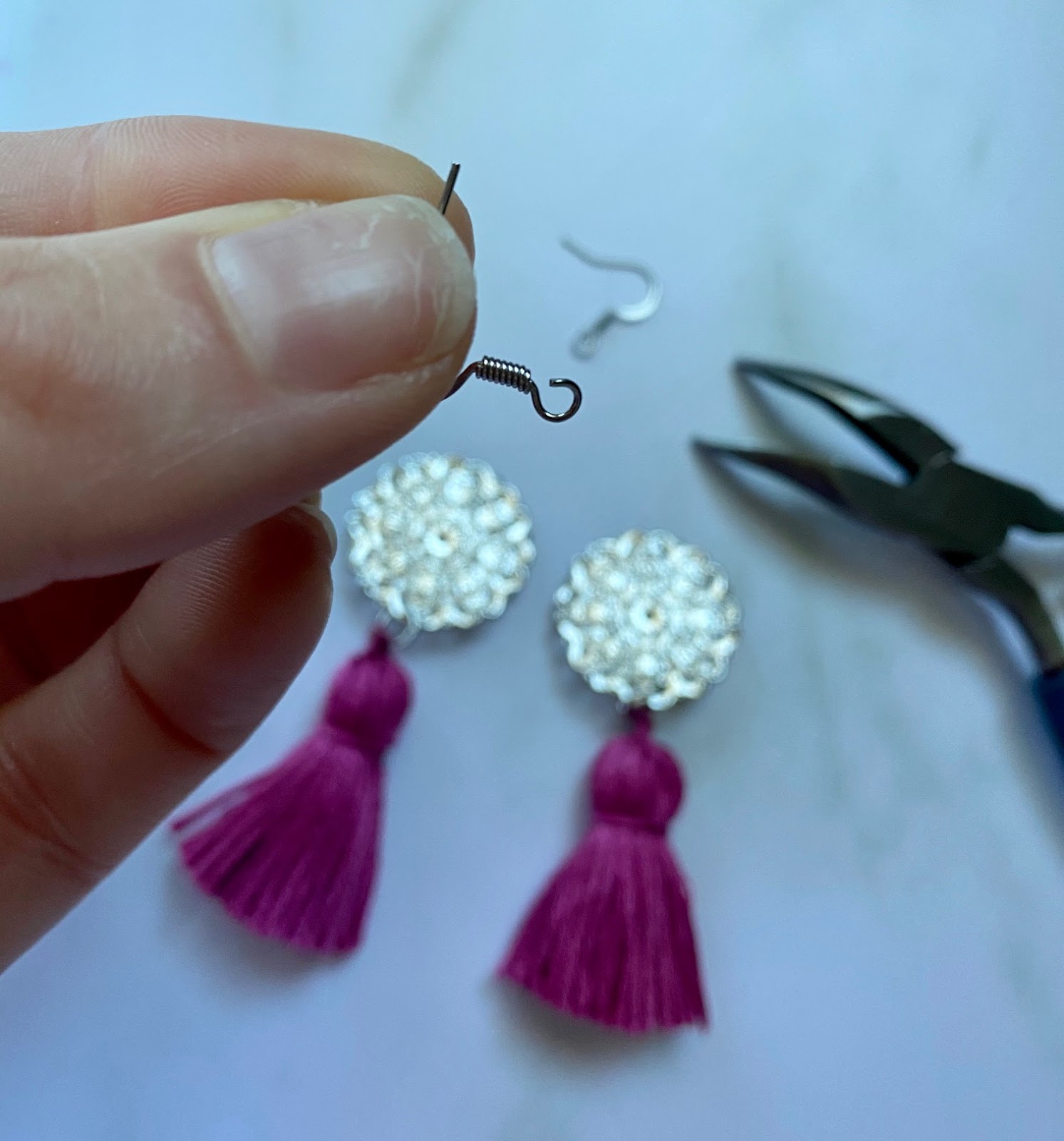 Silver Top Silk Tassels for Jewelry Making Earrings Fringe Trim