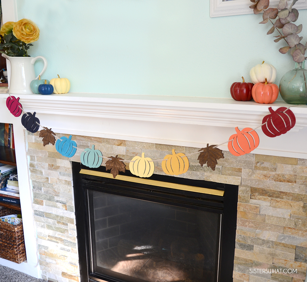 diy rainbow pumpkin garland