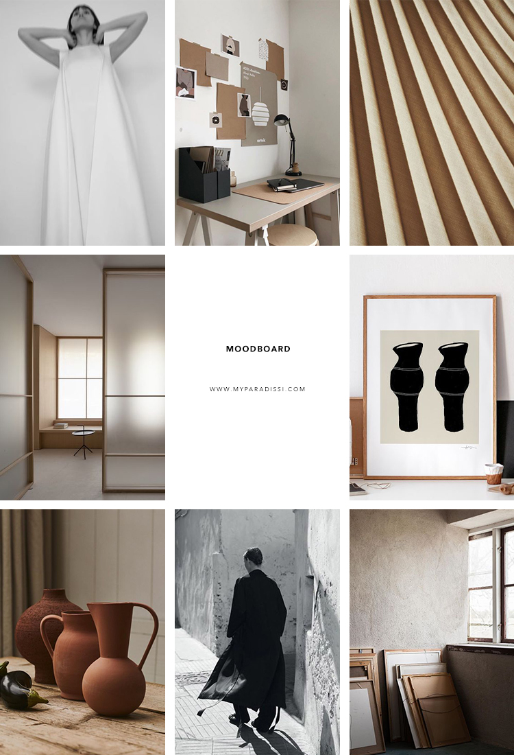 Inspiration moodboard curated by Eleni Psyllaki for My Paradissi