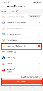 cara belanja di shopee via indomaret