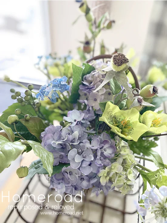 faux hydrangea centerpiece