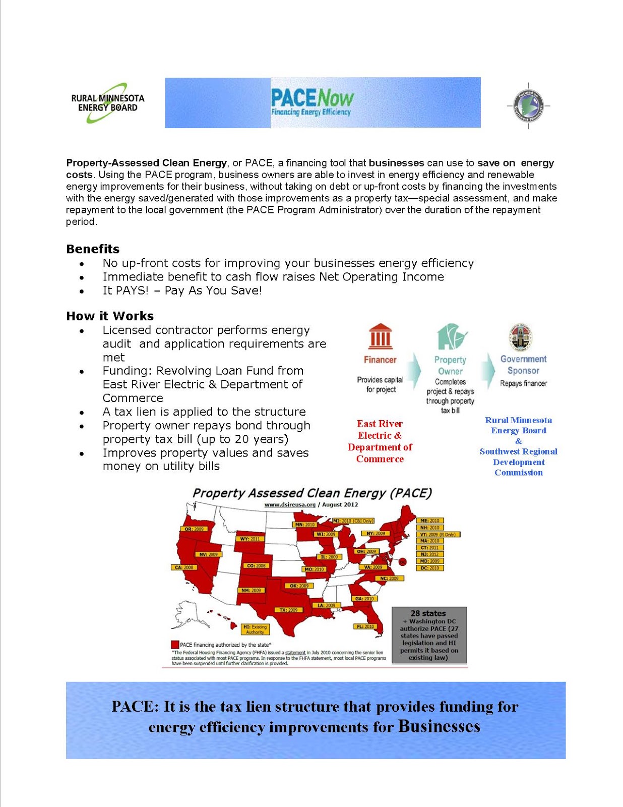 Jackson MN Economic Development Property Assessed Clean Energy PACE Program