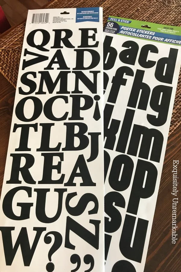 Dollar Store Large Black Letter Stickers