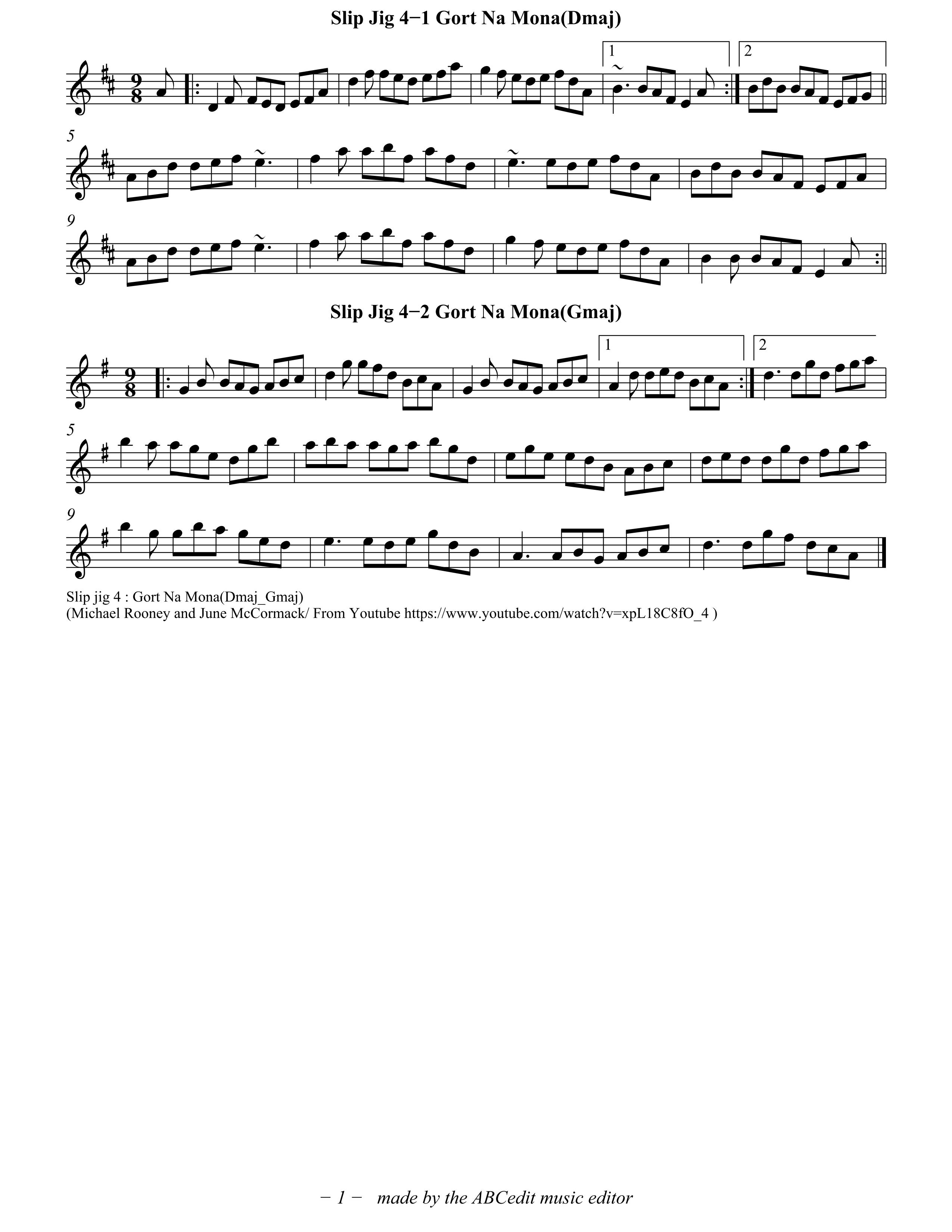 [Tunes] Slip Jig Set2 Gort Na Mona(Dmaj/Gmaj)