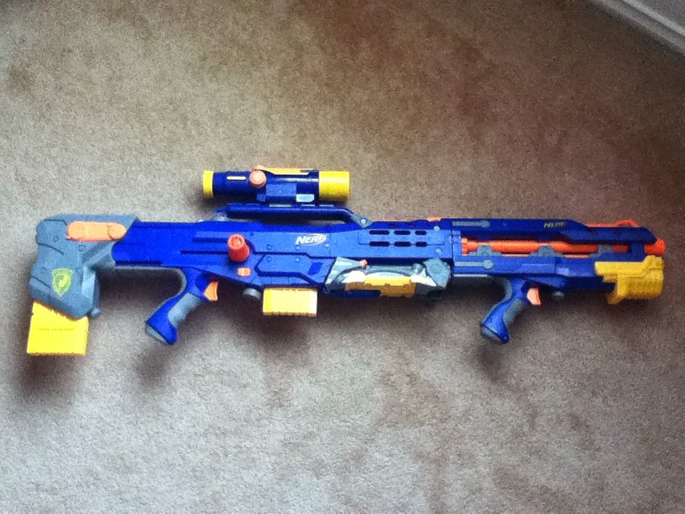 NERF Longstrike CS-6 Sniper Rifle with Front Barrel + 3 Clip