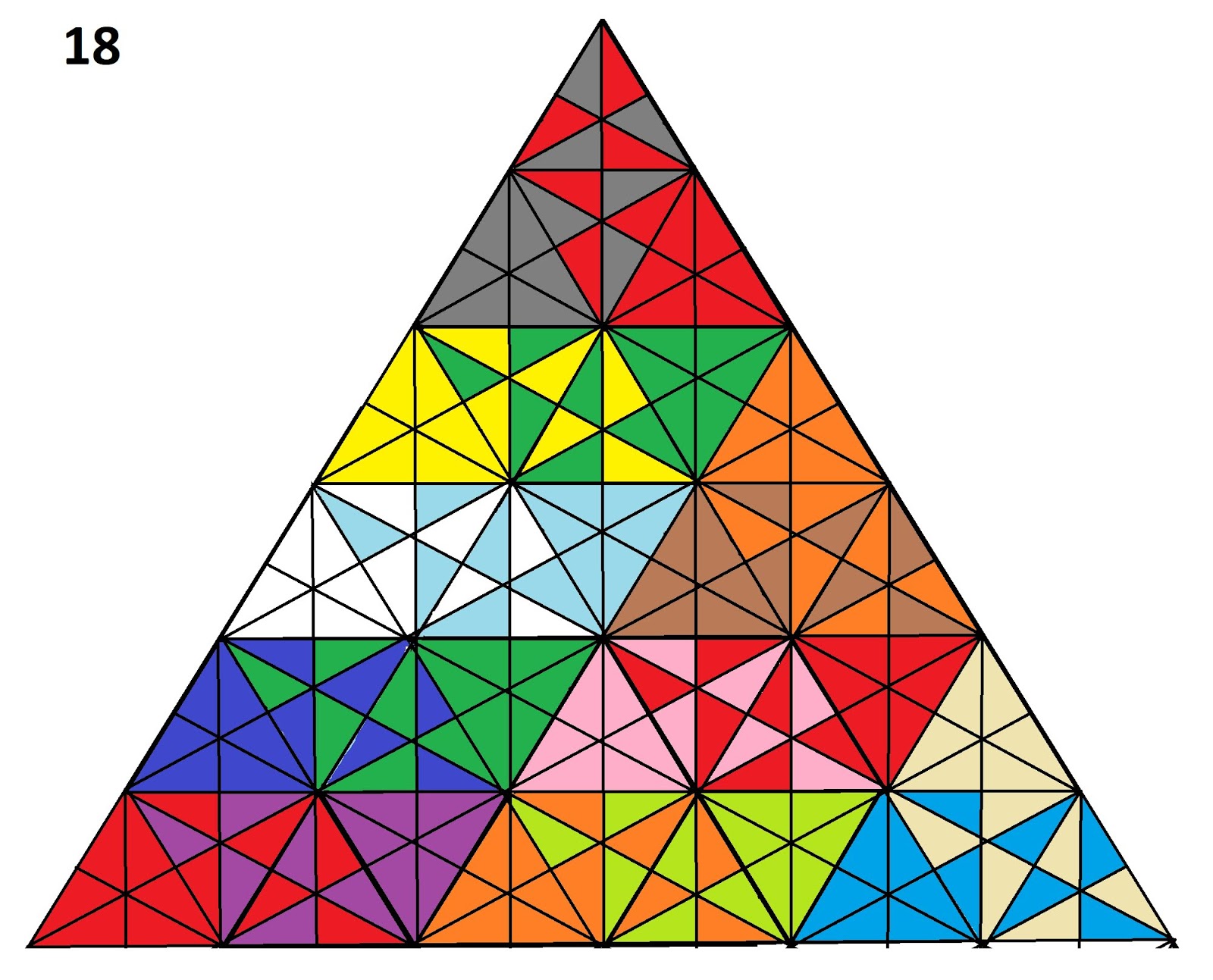 Как разбить треугольник. Треугольник деления. Разрезной треугольник. Яркий рисунок с разделёнными треугольниками.. Укладка деление на треугольники.