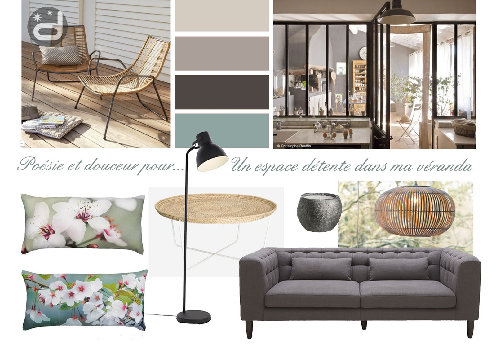 Divin'iD le blog déco: Planche d'ambiance pour un salon-véranda - A