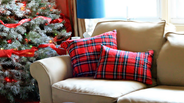 flannel pillows livingroom christmas winter