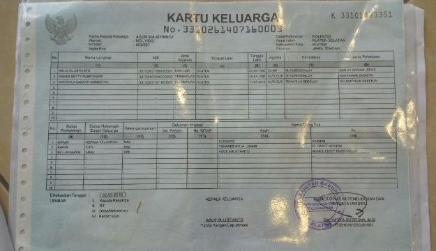 NOMOR KK DAN NIK: KK DAN NIK 5 NOMOR KK DAN NIK: KK DAN NIK 5