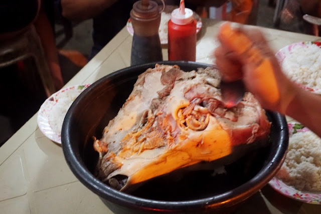 Bakagan or Boiled Pig's Head, a street food in Mandaue Cebu