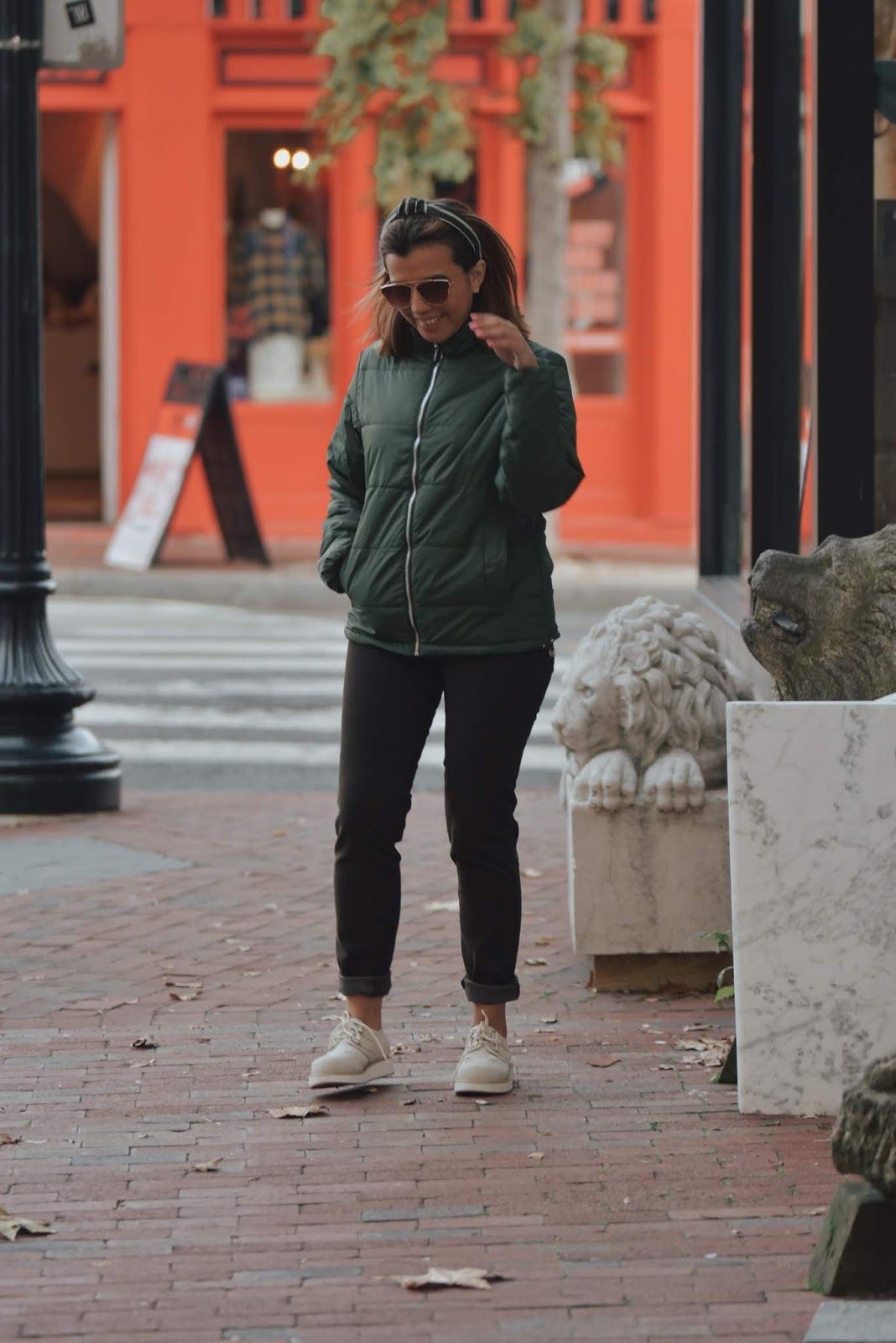 Army Green Quilted Zip-Up Puffer Parka Jacket-mariestilo-lookoftheday-dcblogger-streetstyle-fashionblogger-lookbook store-lbsdaily-moda-
