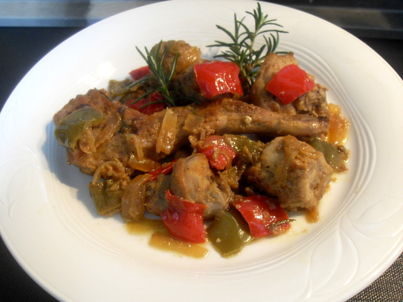 Guiso de romero con pimientos.