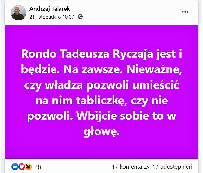 IPN: Rondo Ryczaja propaguje komunizm