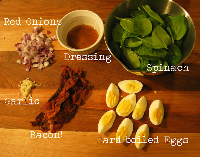 A Starch Free Cookbook: Wilted Spinach Salad with Bacon Dressing