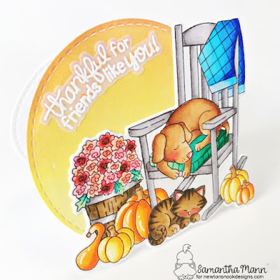 Thankful for Friends Like You Card by Samantha Mann for Newton's Nook Designs, Shape Card, Fall, Distress Inks, Autumn, #cards #cardmaking #newtonsnook #newtonsnookdesigns