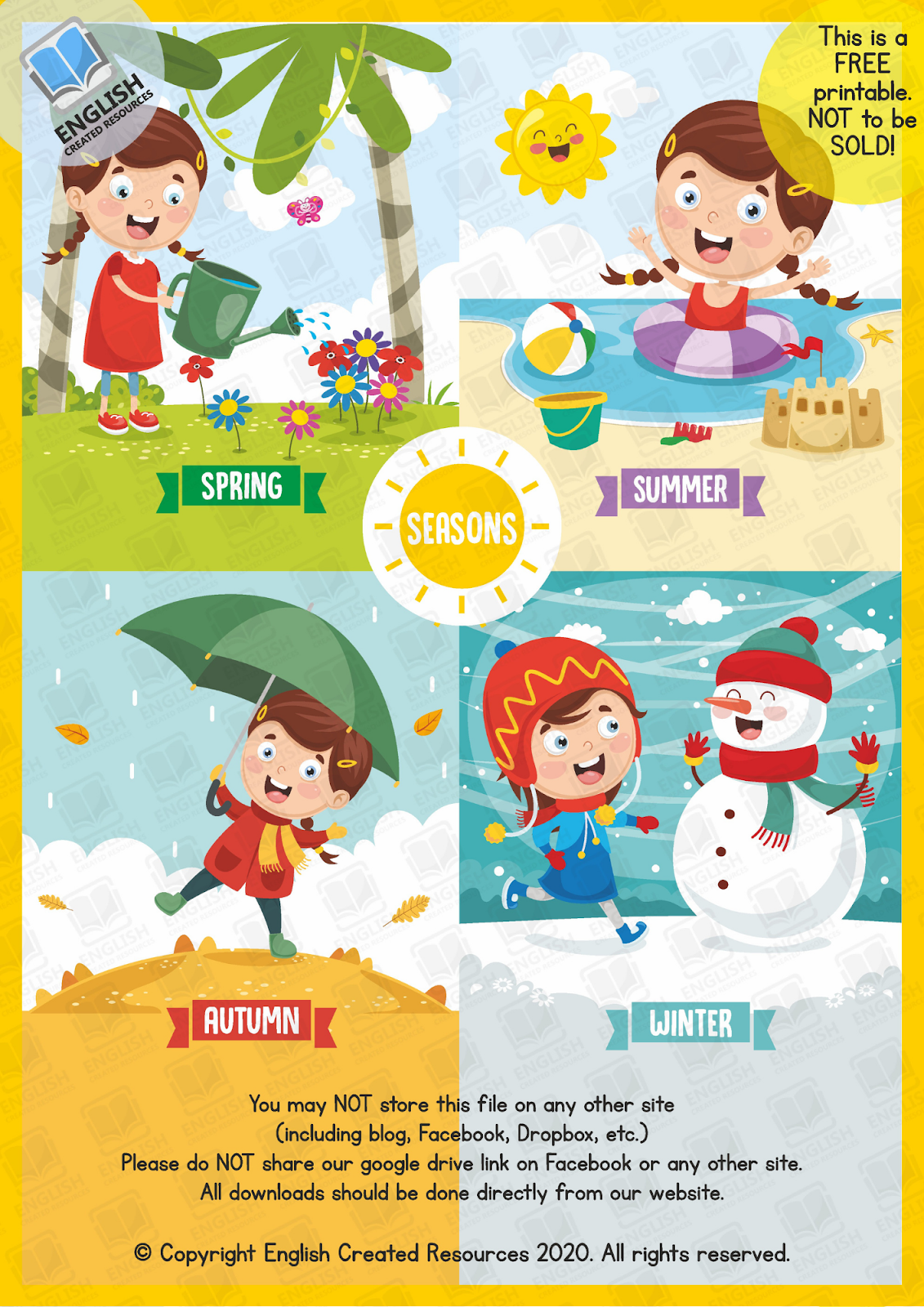 Seasons Worksheets - English Created Resources