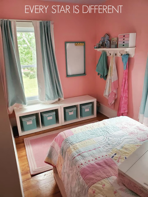 A Minimalist Montessori Preteen Girl's Bedroom Storage