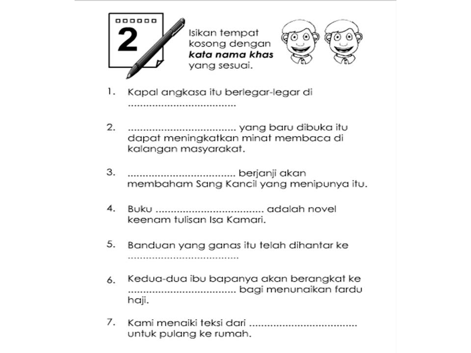 Bahasa Melayu Tingkatan 2: LATIHAN KATA NAMA KHAS / KATA GANTI